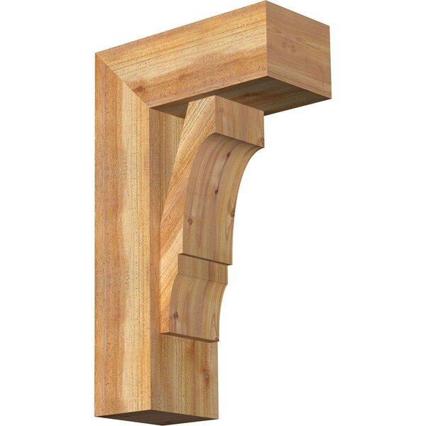 Ekena Millwork Balboa Block Rough Sawn Bracket w/ Offset Brace, Western Red Cedar, 8"W x 18"D x 30"H BKT0806X18X30BOA05RWR - main